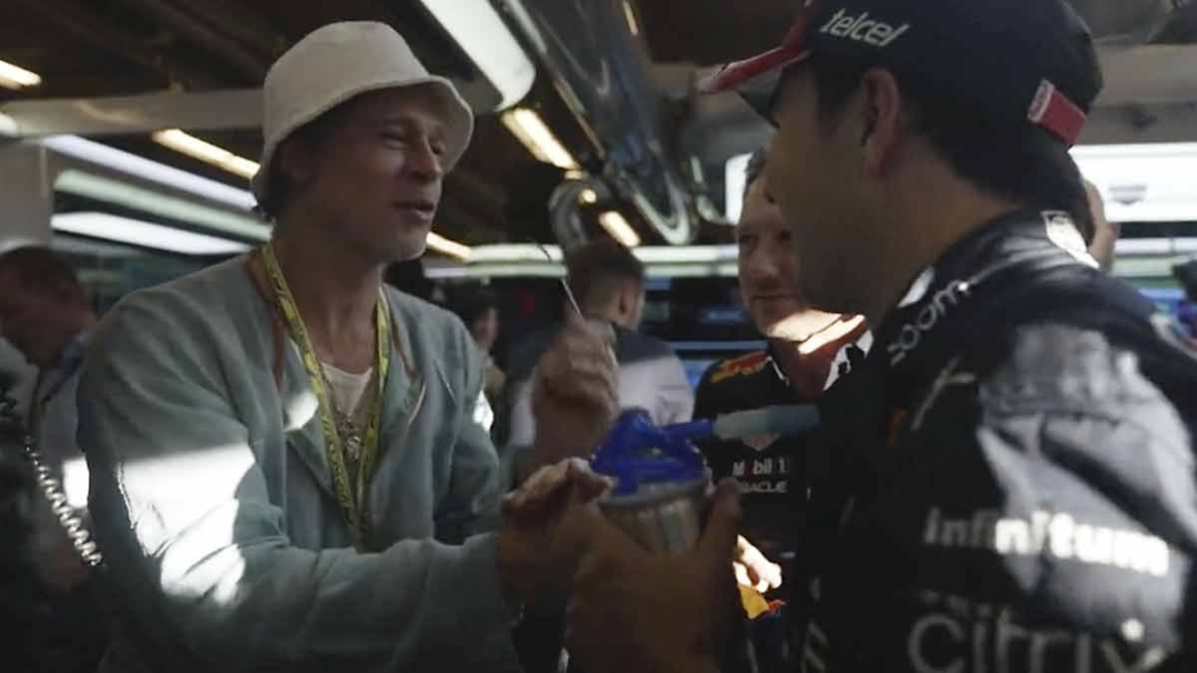 Brad Pitt y Checo Pérez juntos en el GP de EU