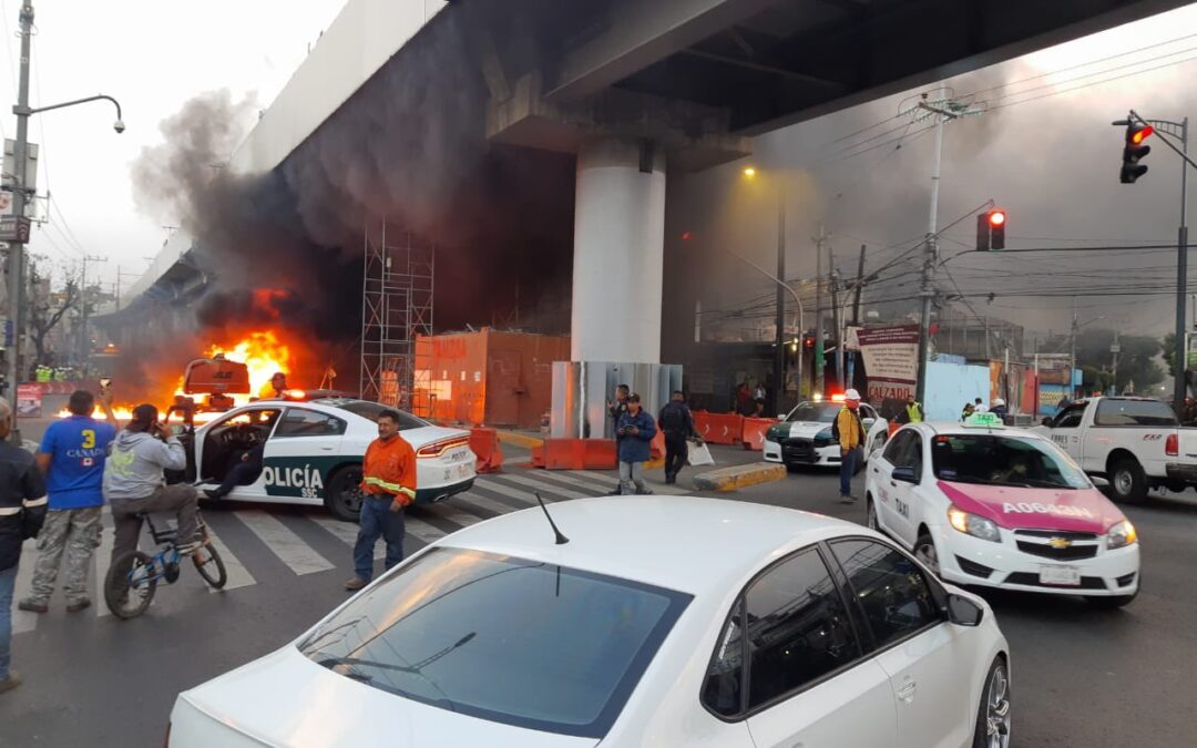 Se incendia maquinaria utilizada para rehabilitar la Línea 12 del Metro