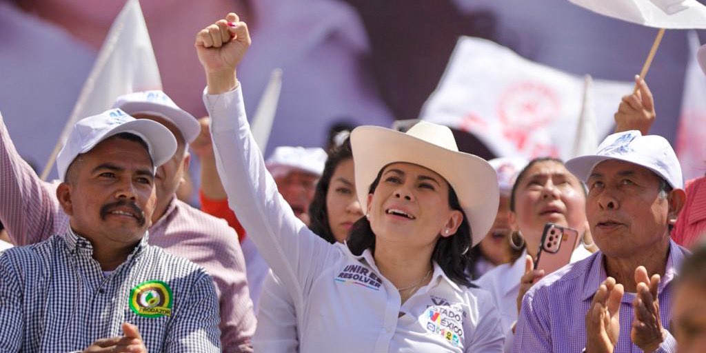 Alejandra del moral prometió luchar por ejidatarios y comuneros en Ecatzingo. Foto: TW @Alejandra DMV
