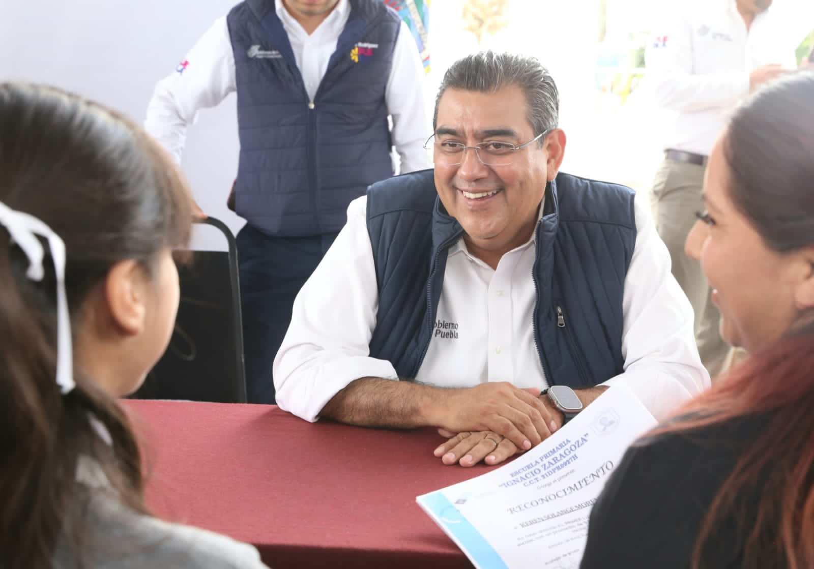 Sergio Salomón en "Martes ciudadano". Foto: Gobierno de Puebla