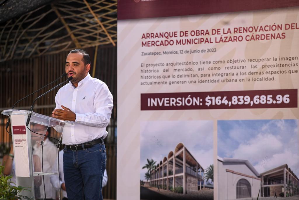Arranca la última etapa de renovación del mercado "Lázaro Cárdenas" en Zacatepec.