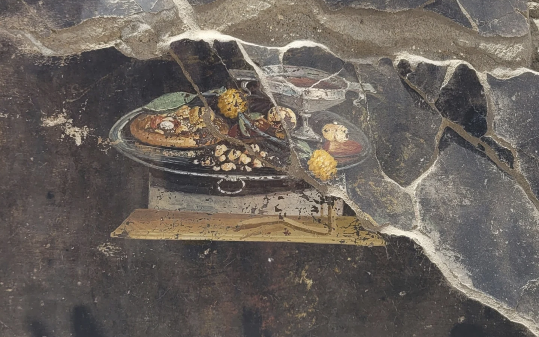 ¡No es una pizza!, encuentran mural en Pompeya