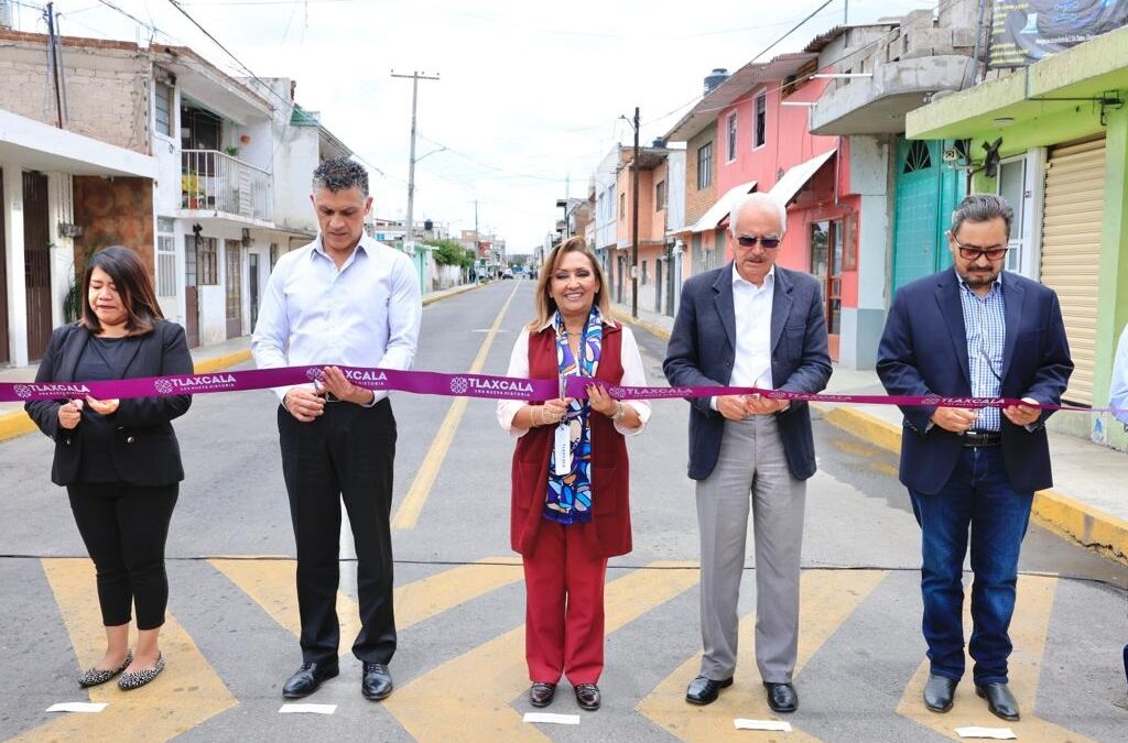 Entregó gobernadora Lorena Cuéllar obra pública en Chiautempan