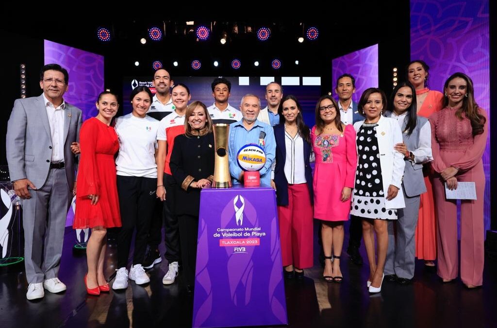 Presidió Lorena Cuéllar sorteo del mundial de voleibol de playa Tlaxcala 2023