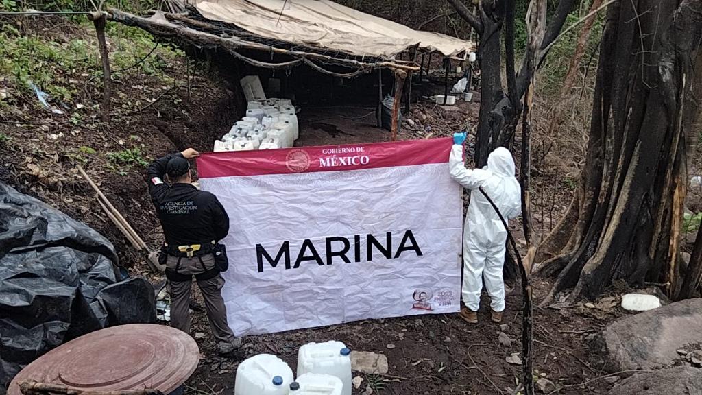 Marina desmantela 4 laboratorios con 8,620 kg de metanfetamina en Culiacán