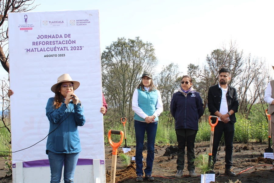 Secretaría de Bienestar Tlaxcala realiza jornada de reforestación “Matlalcuéyatl”