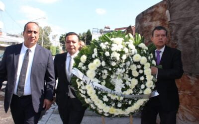 Legisladores de Tlalpan colocan ofrenda floral en memoria de las víctimas del Colegio Rébsamen