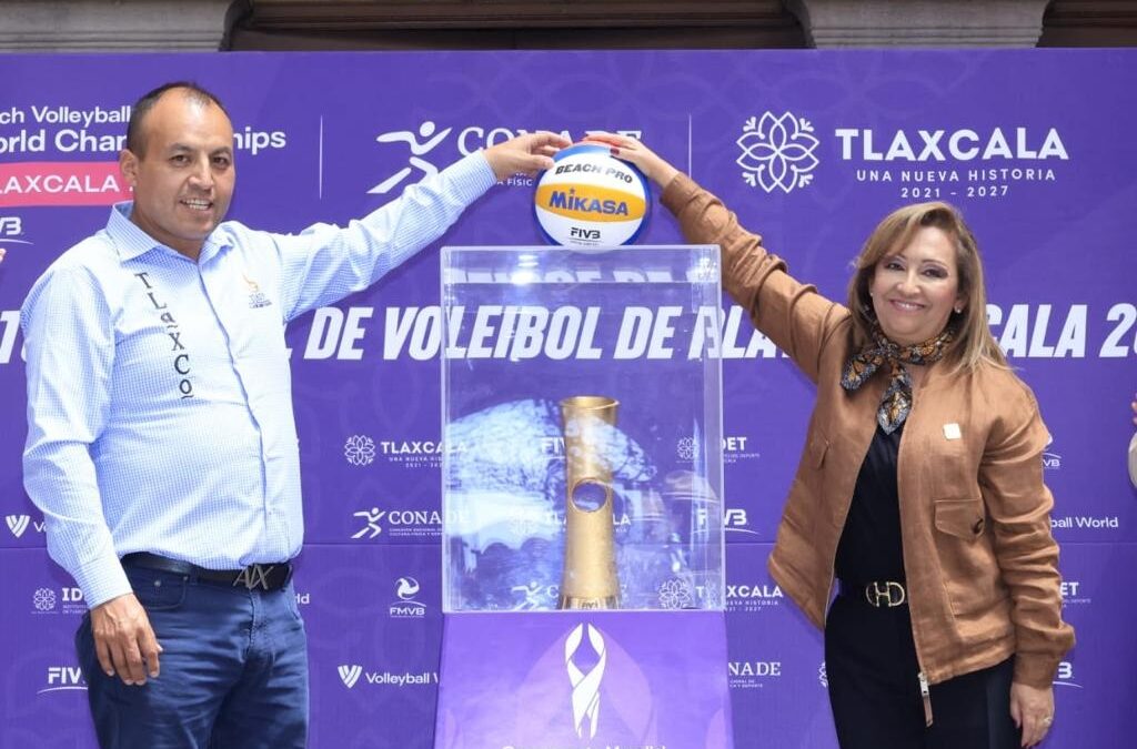 Trofeo del mundial de voleibol de playa llegó al municipio de Tlaxco