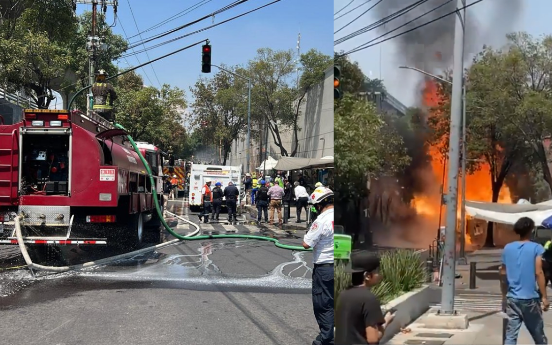 Se incendia camión de gas y explota entre Periférico Sur y Tlalpan