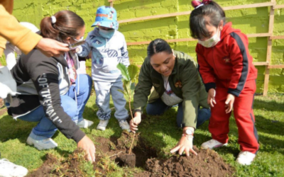 En Zinacantepec, plantan 500 árboles frutales con la participación de infancias