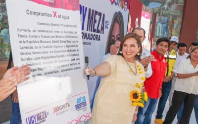 Firma Xóchitl Gálvez compromiso por el agua en Morelos