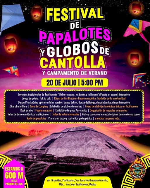 ¡Celebremos el colorido Festival de Papalotes y Globos de Cantoya en Teotihuacán!
